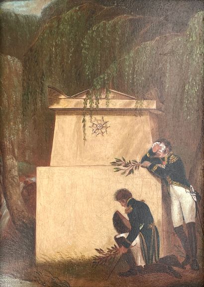 ANONYME 
Allegory "Generals Bertrand and Montholon in front of Napoleon's tomb in...