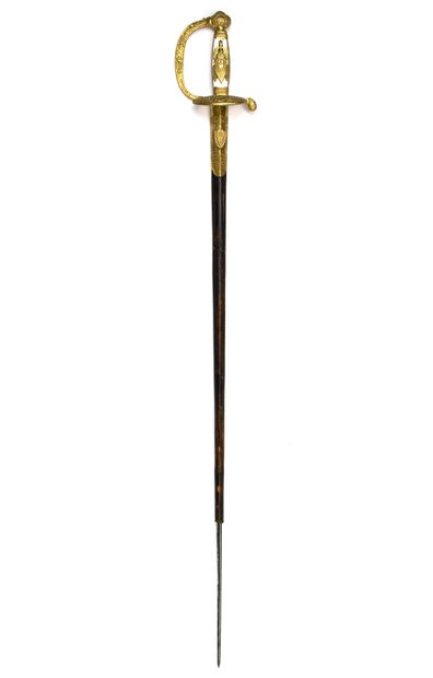  Epée du modèle des épées d'académie d'époque Restauration, offerte à André Damien,...