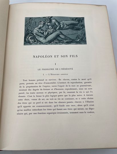 Frédéric MASSON «Napoléon et son fils» 295 pages, tranches dorées. Exemplaire n°111.
1904,...