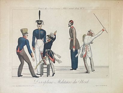 L'Empereur Napoléon 1er 
Deux gravures satiriques, rehaussées d'aquarelle.
- La bascule....