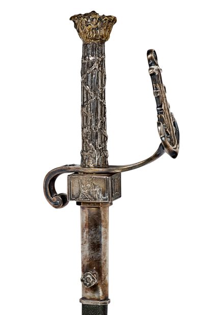 null 
Sword of academician having belonged to André DAMIEN, made by Raymond CORBIN.

Spurred...
