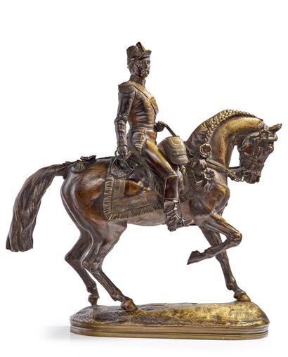 Paul GAYARD (1807-1855) Marshal Mac-Mahon Sculpture in patinated bronze, signed on...