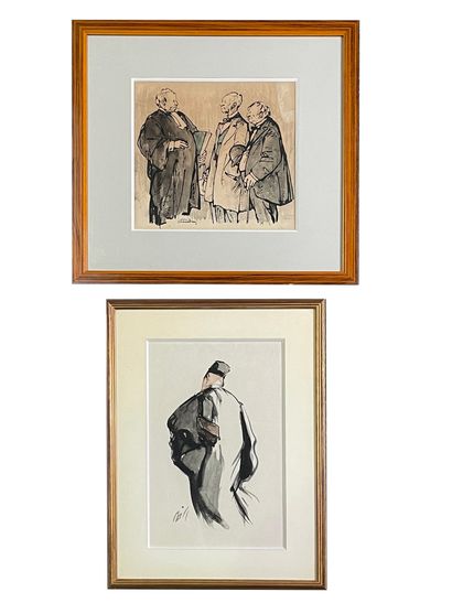 Two drawings, French School
- 