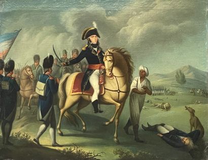 Ecole FRANÇAISE, de la fin du XVIIIème siècle "Equestrian Portrait of a General of...