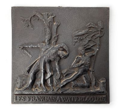 null Plate "The French at Waterloo" in patinated cast iron marked "Joinville" on...