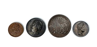 null Set including:
- May 5, 1821. Death of the Emperor Napoleon 1st. Medal in bronze
Bouchery....