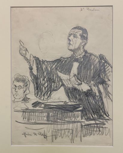 René AUBERT (1894-1977), Ecole française «L'affaire de Récy»
Belle suite de 19 dessins...
