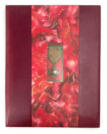  Diplomas and decorations of the DAMIEN family Beautiful binding in plum morocco,...