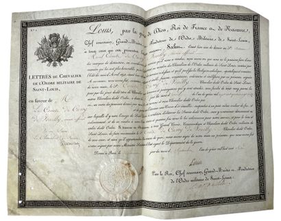 null ORDRE DE SAINT LOUIS Brevet de chevalier de l'ordre de Saint Louis au nom du...