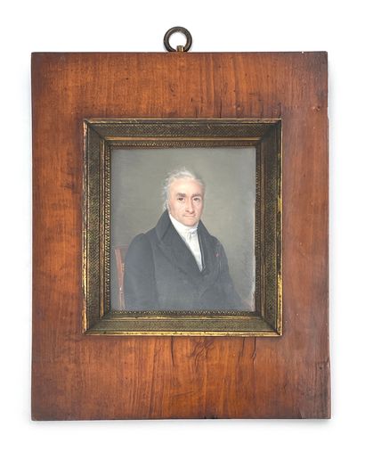 Joseph DUBASTY (actif en 1808-1842) «Ambroise Guillaume AUBE, assis, en buste» Miniature...