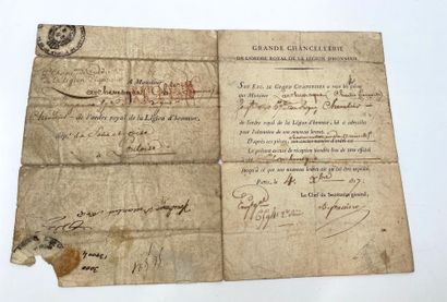 null ORDRE DE LA LEGION D'HONNEUR
- Notice of nomination from the Restoration period...
