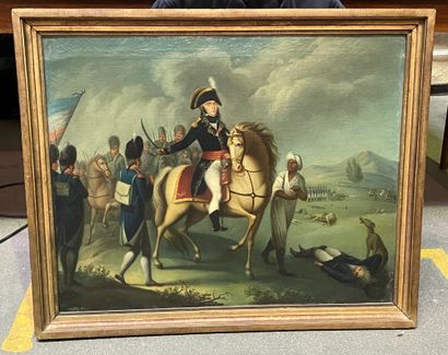 Ecole FRANÇAISE, de la fin du XVIIIème siècle "Equestrian Portrait of a General of...