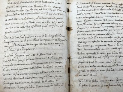 (JANSENISME) Manuscrit anonyme daté du 3 mai 1712 «Gémissement d'une âme touchée...
