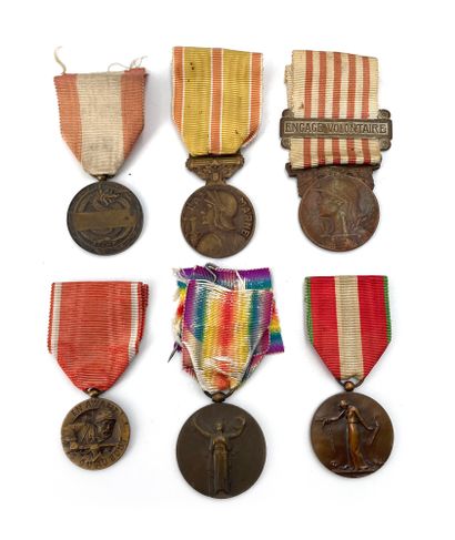 FRANCE COMMEMORATIVES OF THE 1st GM Six medals...