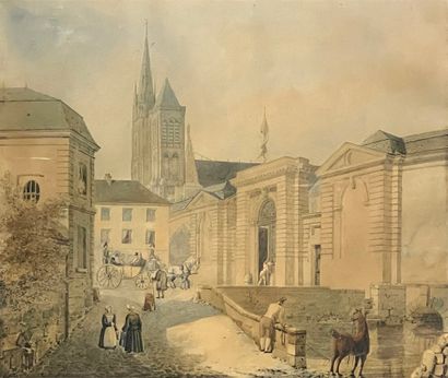 STOVER, Ecole française du XIXe siècle «Vue de l'entrée de l'école de la légion d'honneur...