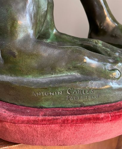 Antonin Jean-Paul CARLES (1851-1919) d'après Bacchus, 1903 Epreuve en bronze à patine...
