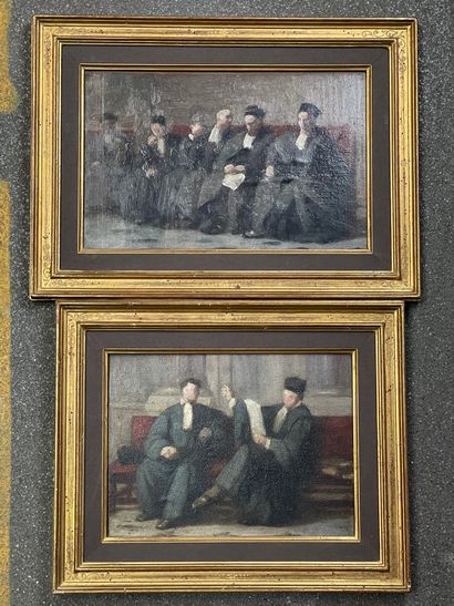 BERAUD, Ecole française du XXè siècle "Lawyers at the courthouse waiting for a hearing"
Two...