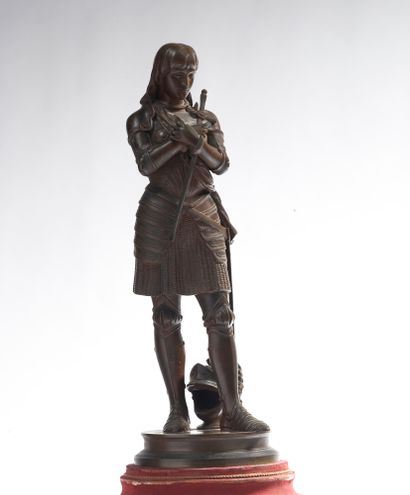 Eutrope BOURET (1833-1906) 
Joan of Arc
Proof in bronze with brown patina, signed...