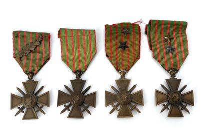 null FRANCE 1ere GM Quatre croix de guerre «1914-1915», «1914- 1916», «1914-1917»...