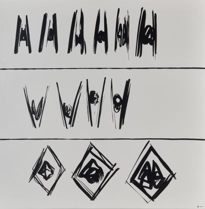 Gilles CURIE (1943) Composition 
Suite de trois encres sur papier, toutes portant...
