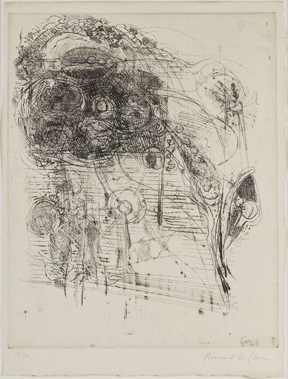 Bernard DUFOUR (1922-2016) Composition 
Gouache signée en bas à droite et numérotée...