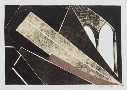 Parvine Curie (1936) Perspective, 1999
Collage, signé et daté en bas à droite 16,5...