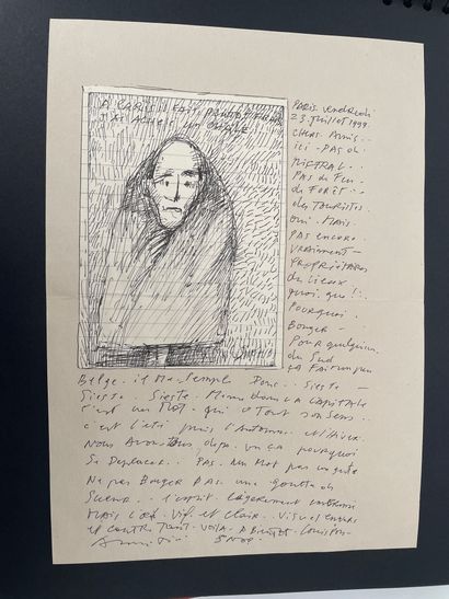 Louis PONS (1927-2021) Album including about sixty letters and envelopes ink, pencils,...