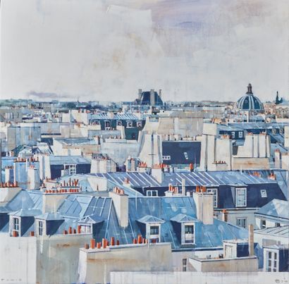 MO (XXème siècle) Paris rive gauche, 2018
Acrylique sur toile, monogrammée et située...