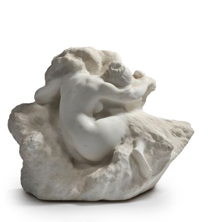 Leo LAPORTE BLAIRSY (1867-1923) Metamorphosis Sculpture in white Carrara marble Signed...