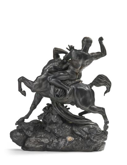 Antoine-Louis BARYE (1795-1875) Thésée combattant le centaure Biénor Sculpture en...