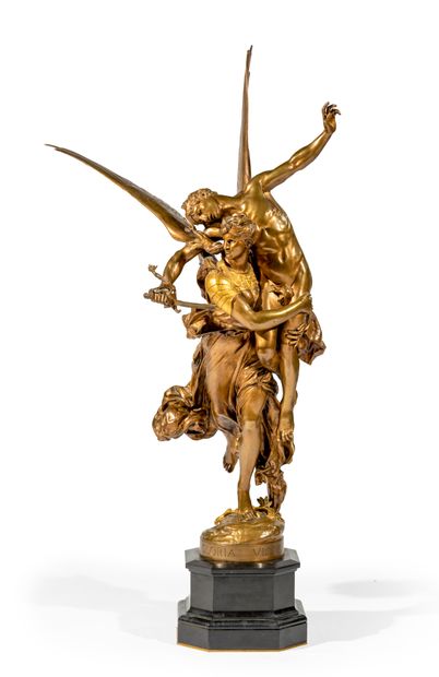 Antonin MERCIÉ (1845-1916) Gloria Victis
Sculpture in bronze with gilded patina representing...