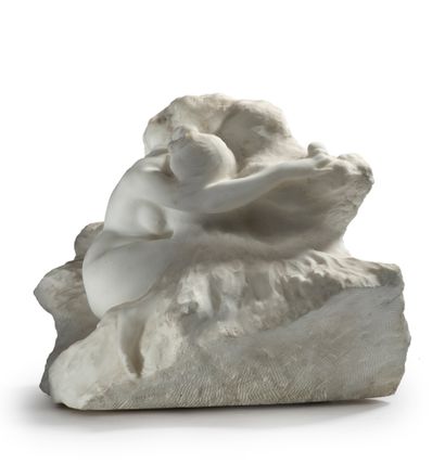 Leo LAPORTE BLAIRSY (1867-1923) Métamorphose Sculpture en marbre blanc de Carrare...