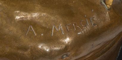 Antonin MERCIÉ (1845-1916) Gloria Victis Sculpture en bronze a patine doré représentant...