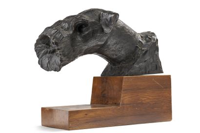 JEAN PIE (1890-?) Tête de Fox Terrier
Epreuve en bronze à patine brune, socle en...