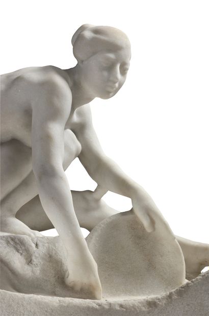 Ottilio PESCI (né en 1877) Japanese woman
Sculpture in white Carrara marble
Signed...