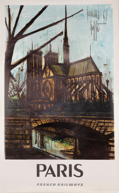 null BUFFET Bernard. Paris. Notre Dame. French Railways. 1967. Affiche offset. Affiche...
