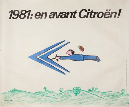 null SAVIGNAC Raymond. 1981: En avant Citroën ! En avant le confort ! . 2 affiches...