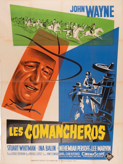 null Les Comancheros. Michael Curtiz. 1961. Boris Grinsson. 158,5 x 118 cm. L/Imprimerie...