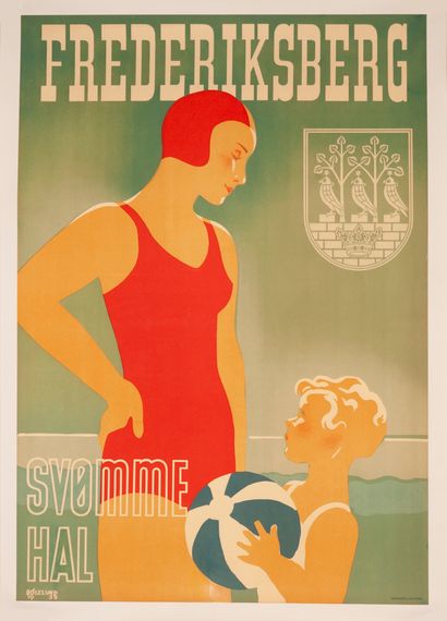 null THOR BOGELUND Jensen. Frederiksberg. 1938. Affiche lithographique. Andreasen...