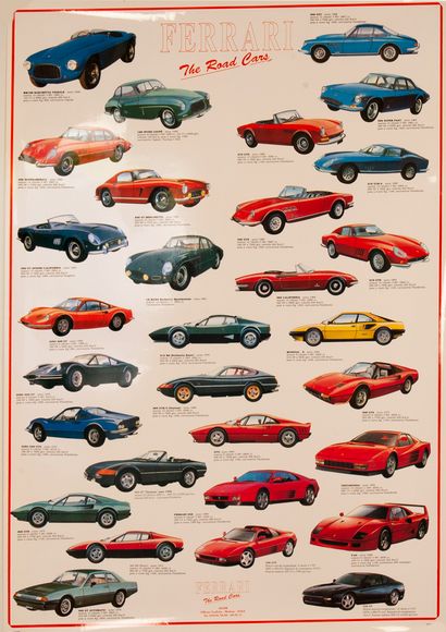 null 4 affiches déclinant les différents modèles des marques suivantes : Ferrari,...