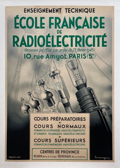 null MARQUY. Enseignement technique Ecole Française de Radioélectricité. Circa 1948....