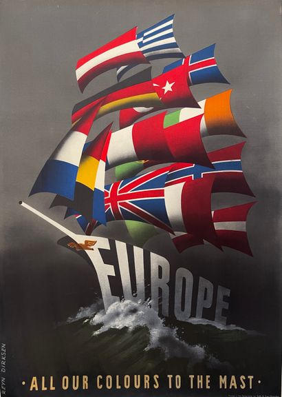 null DIRKSEN Reyn. Plan Marshall Europe all our coulours to the mast. Circa 1948....