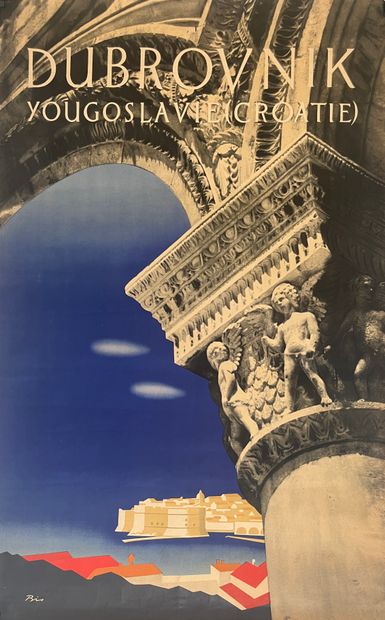null BIS. Dubrovnik Yougoslavie (Croatie). Affiche offset. Imprimée en Yougoslavie....