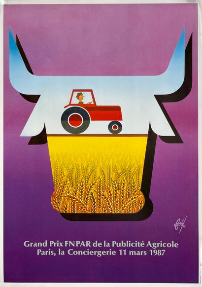 null FORE. 9 Affiches sur le thème de l'agriculture. 8 affiches années 80 et 1 affiche...