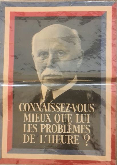 null VICHY.Do you know better than him the problems of the moment? 1943. Poster in...