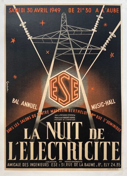 null CONSTANTIN. ESE La nuit de l'électricité, bal annuel, samedi 30 avril 1949....