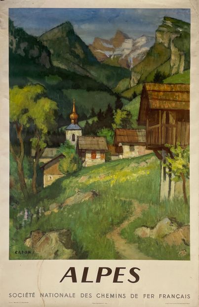 null CAPRON Jean-Pierre. Alpes. Société Nationale des Chemins de Fer Français. 1956....