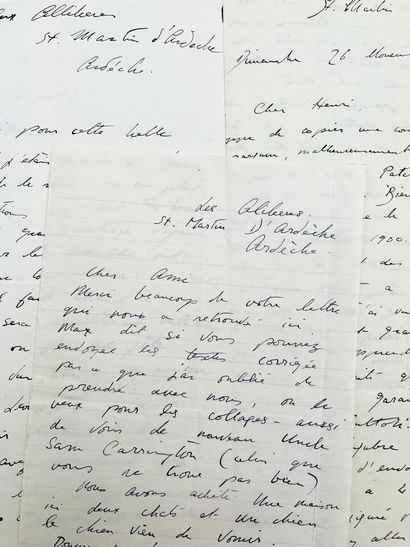 Leonora Carrington 3 lettres autographes signées à Henri Parisot. 3 pp. ½ in-4 et...