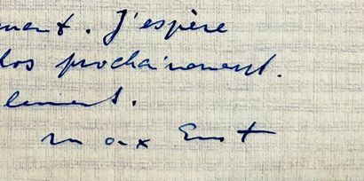 Dorothea TANNING & Max ERNST Lettre autographe signée de Dorothea Tanning à Henri...