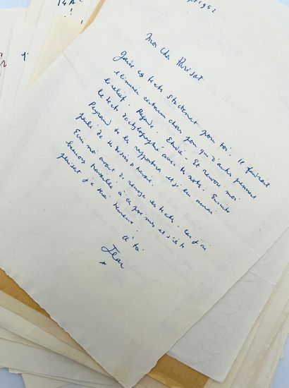 JEAN COCTEAU 73 autograph letters signed and 1 typed letter signed to Henri Parisot...